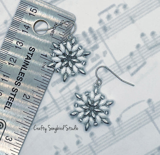 Snowfall Earring - White/Silver