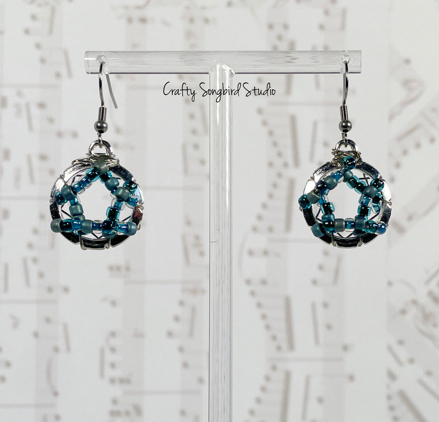 Circlet Earrings - Blue Mix