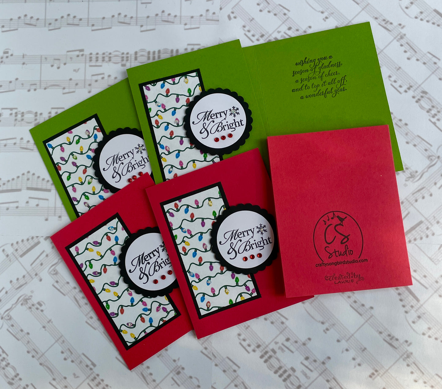 String of Lights Handmade Cards - Set of 6