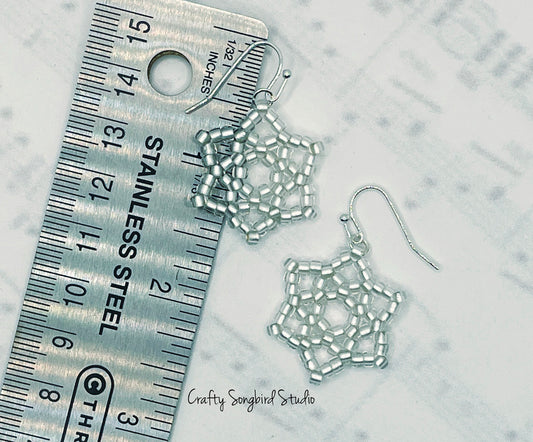 Star Shine Earrings - Frosted Crystal/Silver-lined