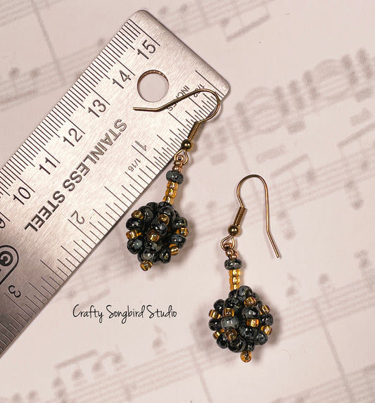 Orb Earrings - Black/Gray/Gold
