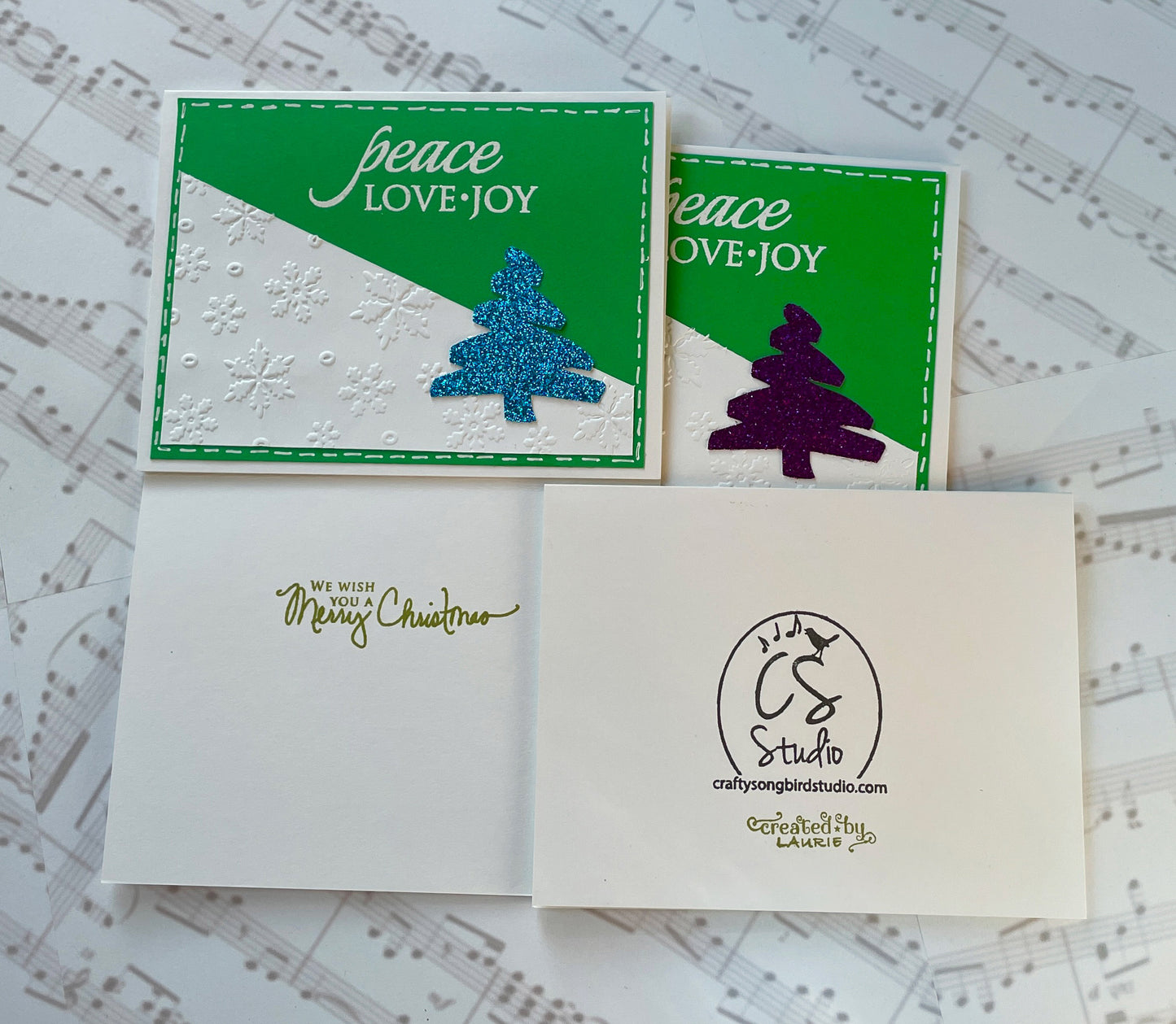 Glitter Trees Handmade Cards