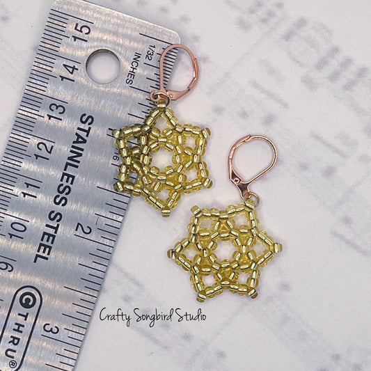 Star Shine Earrings - Silver-lined Gold