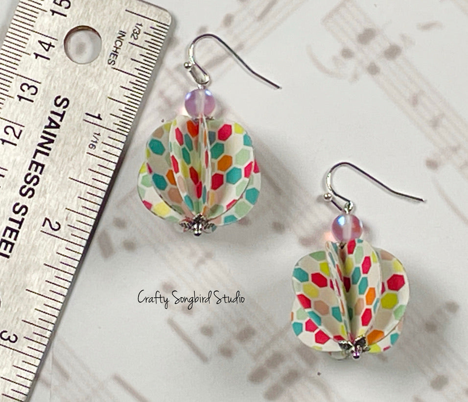 Paper Lantern Earrings - Hexigon