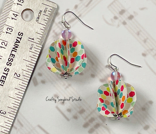 Paper Lantern Earrings - Hexigon