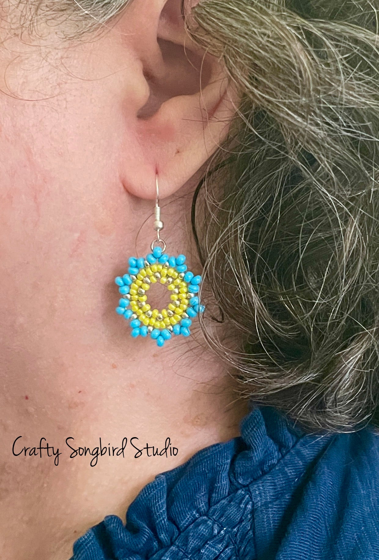 Pretty Posy Earrings - Cornflower