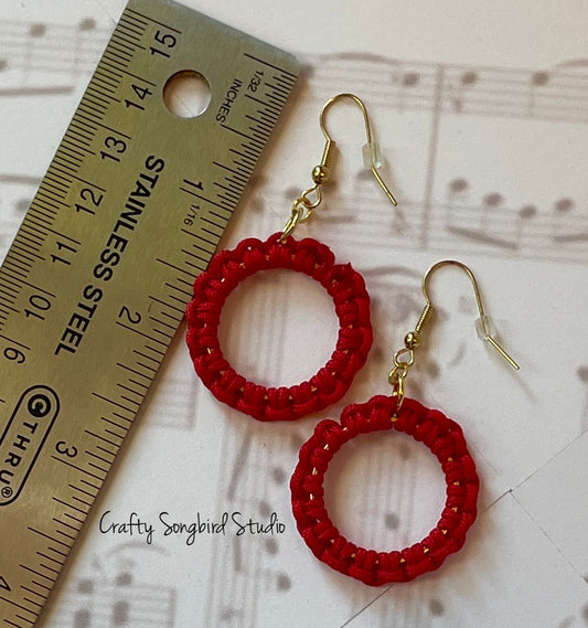 Lark Song Knotted Earrings - Red