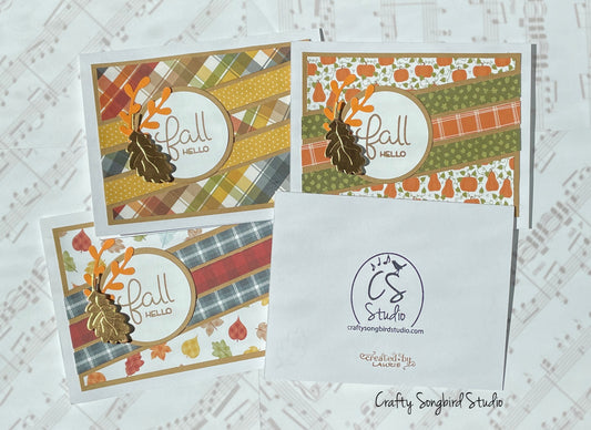 Fall Hello #2 Handmade Cards (Blank Inside)