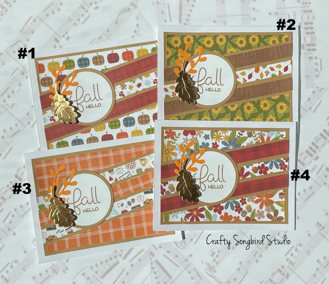 Fall Hello #3 Handmade Cards (Blank Inside)