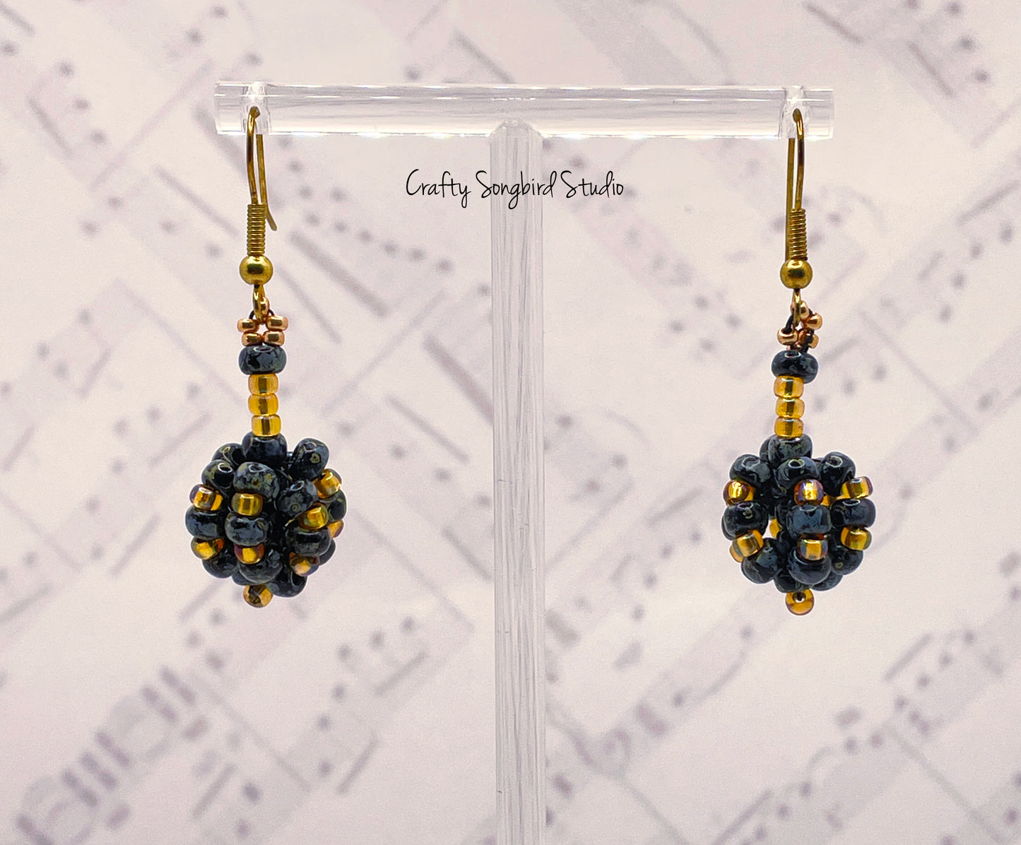 Orb Earrings - Black/Gray/Gold