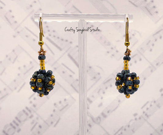 Orb Earrings - Black/Gray/Gold