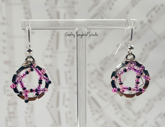 Circlet Earrings - Purple Mix