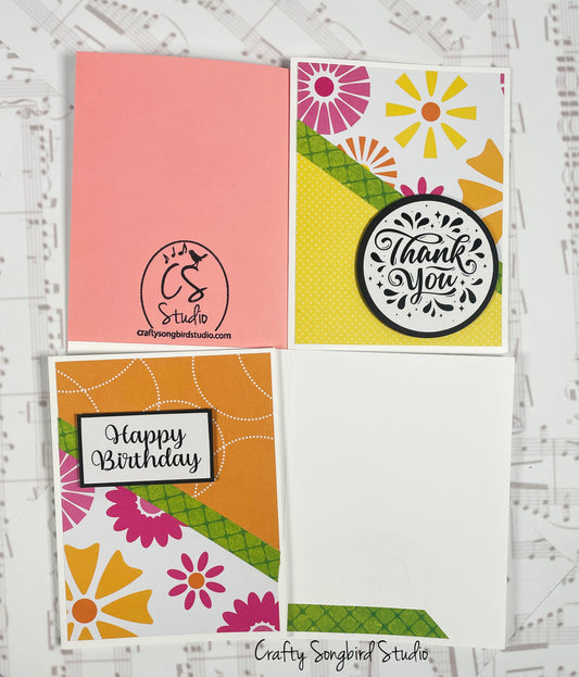 Bright Happy Flower Handmade Cards