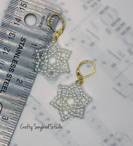 Star Shine Earrings - Crystal Ivory Gold