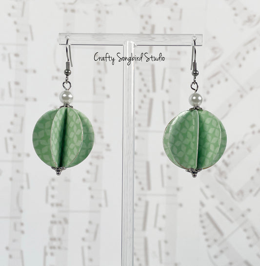 Paper Lantern Earrings - Green