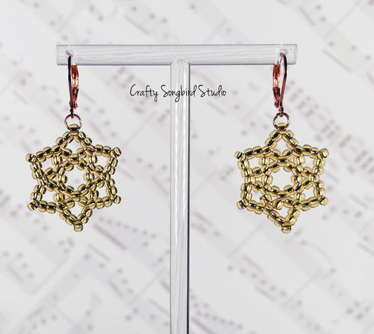 Star Shine Earrings - Silver-lined Gold