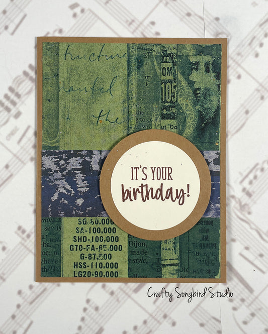 Grunge Kraft Birthday Handmade Card #3