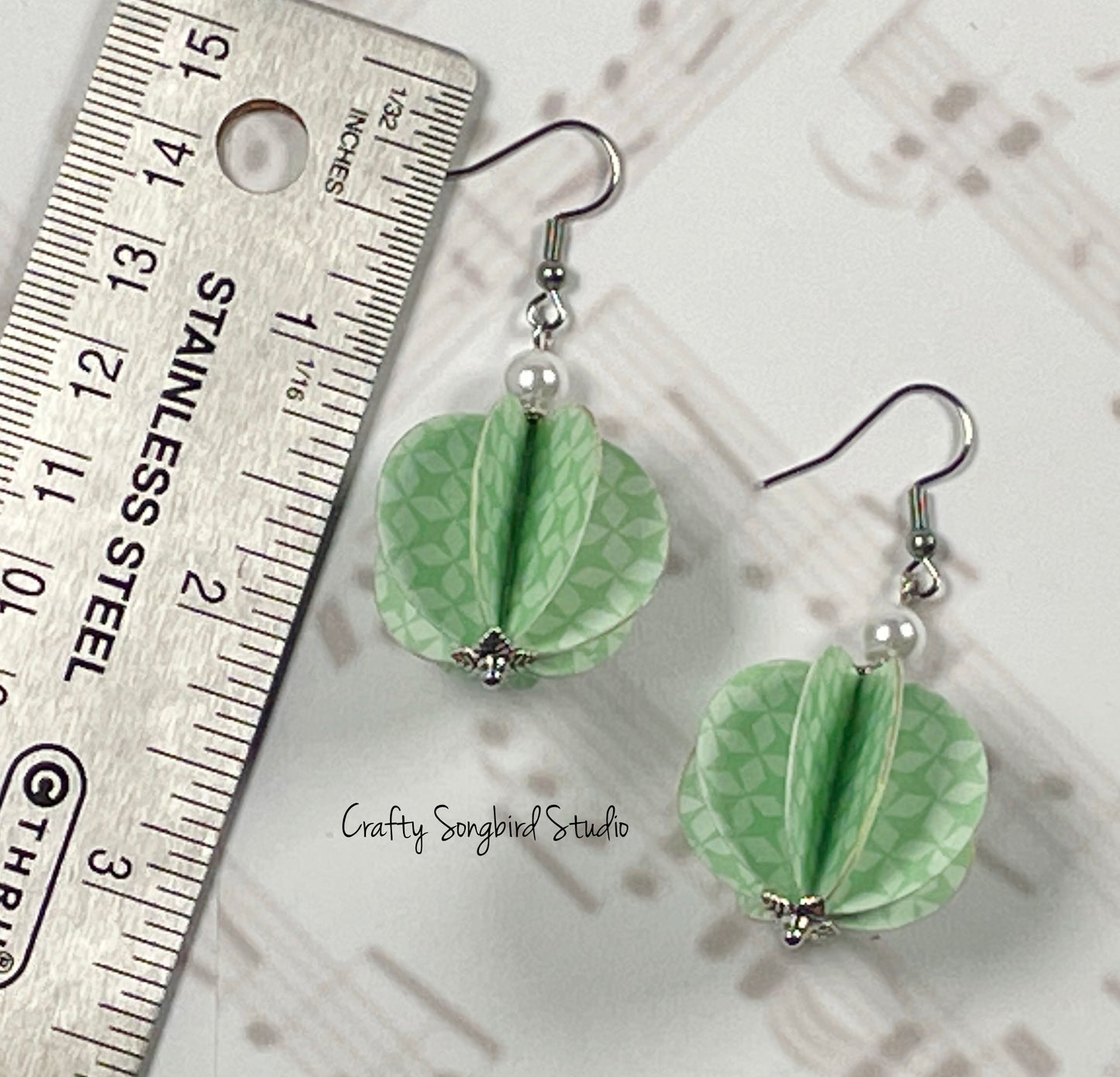 Paper Lantern Earrings - Green