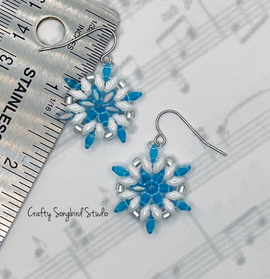 Snowfall Earrings - Blue/White
