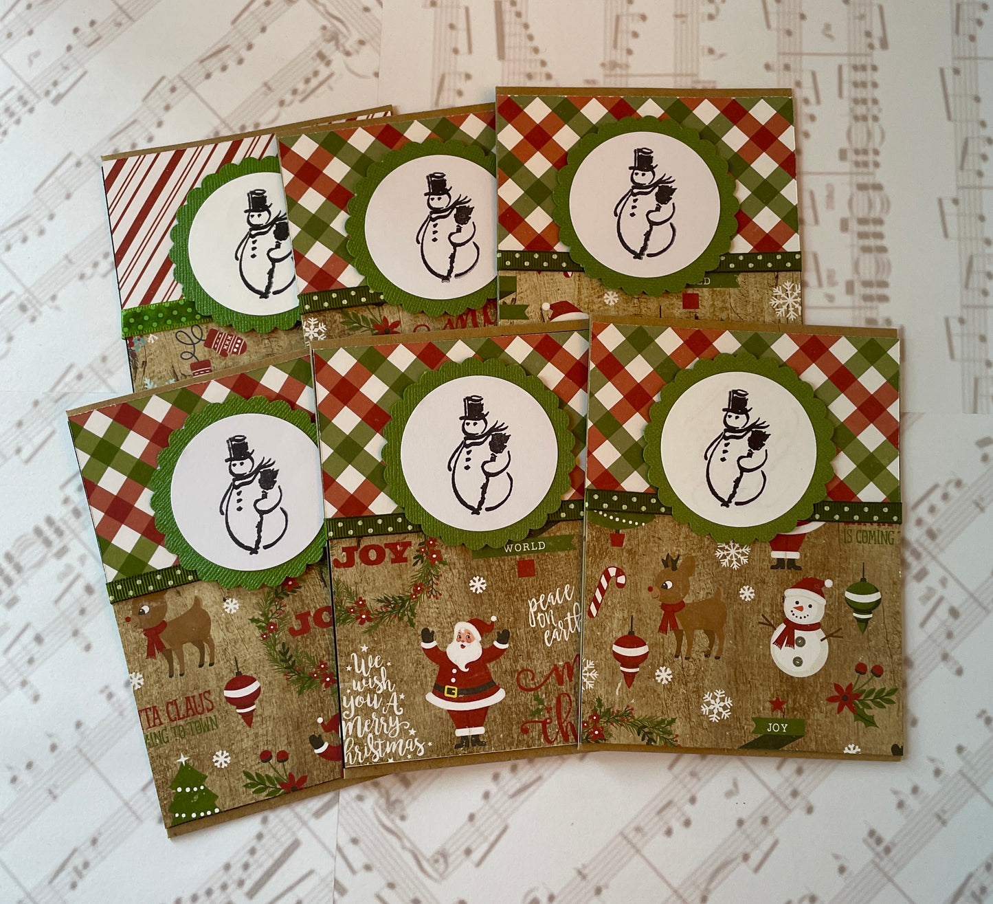 Snowman Handmade Cards - Set of 6