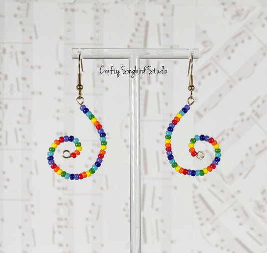 Curlicue Earrings - Rainbow/Gold