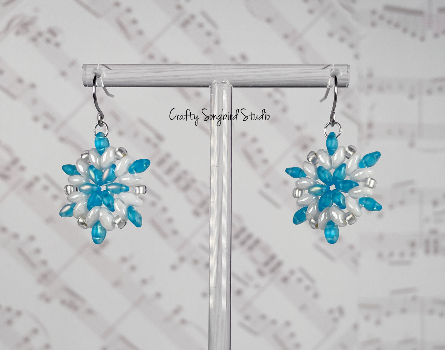 Snowfall Earrings - Blue/White