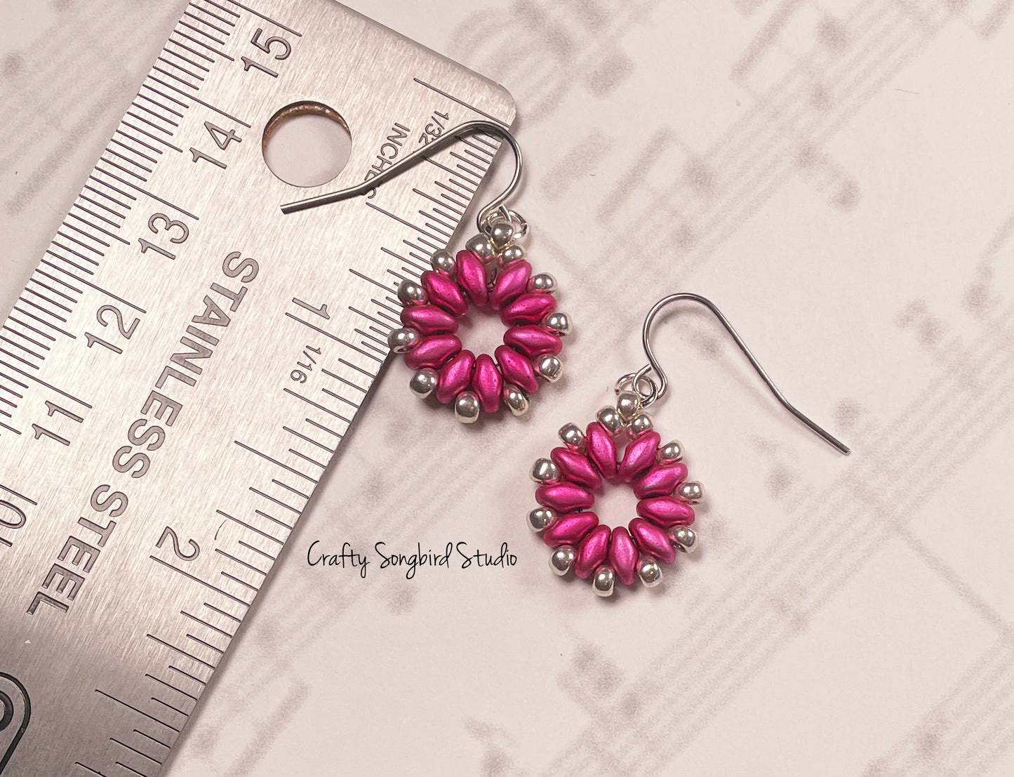 Coin Earring - Hot Pink