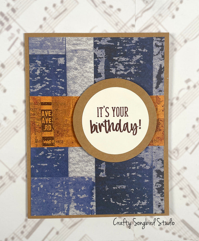 Grunge Kraft Birthday Handmade Card #2