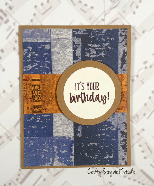 Grunge Kraft Birthday Handmade Card #2