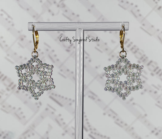 Star Shine Earrings - Crystal Ivory Gold