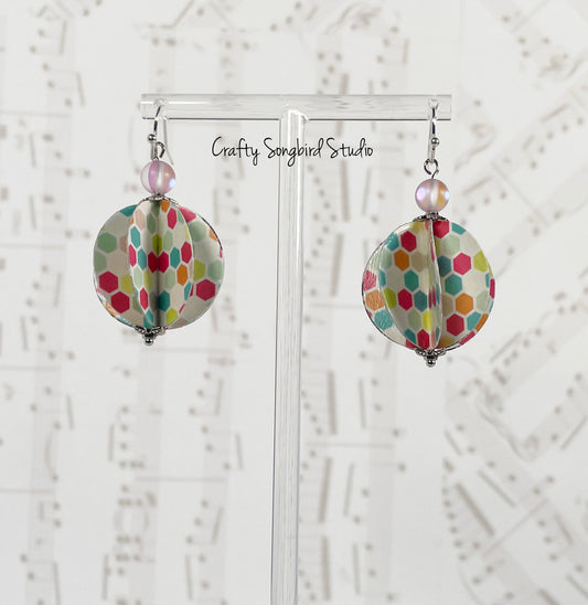 Paper Lantern Earrings - Hexigon