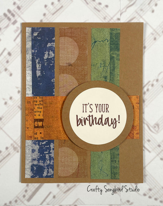 Grunge Kraft Birthday Handmade Card #1