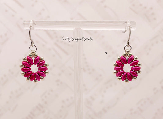 Coin Earring - Hot Pink