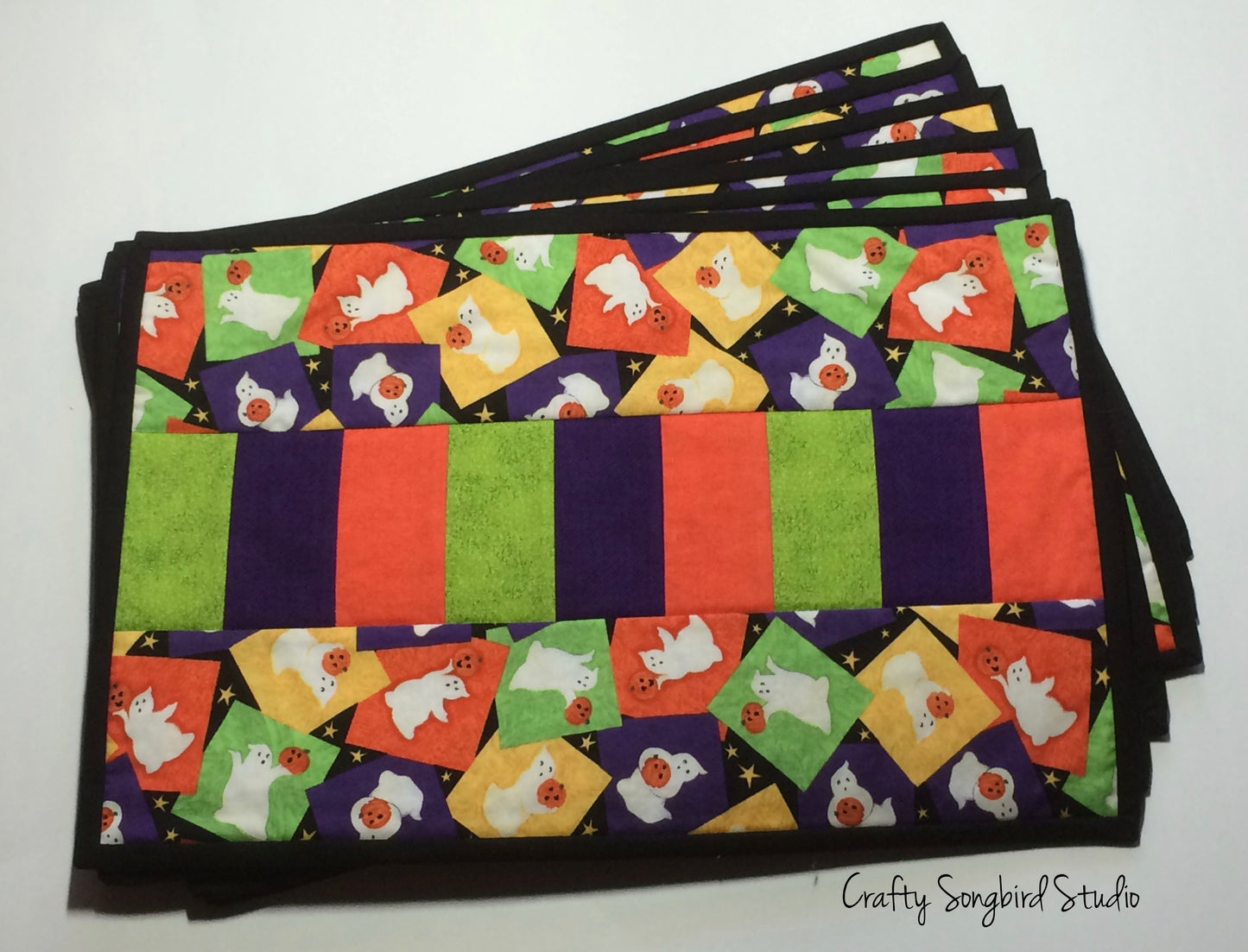 Halloween Ghosts Quilted Placemats - Set of 6