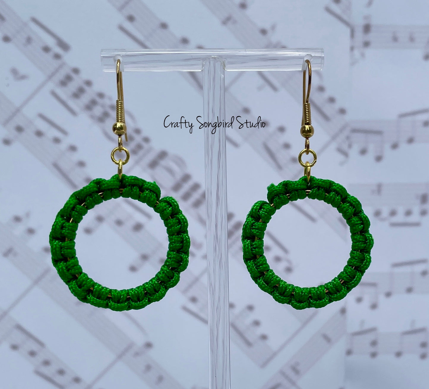 Lark Song Knotted Earrings - Dark Green