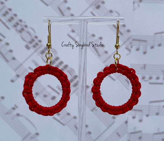 Lark Song Knotted Earrings - Red