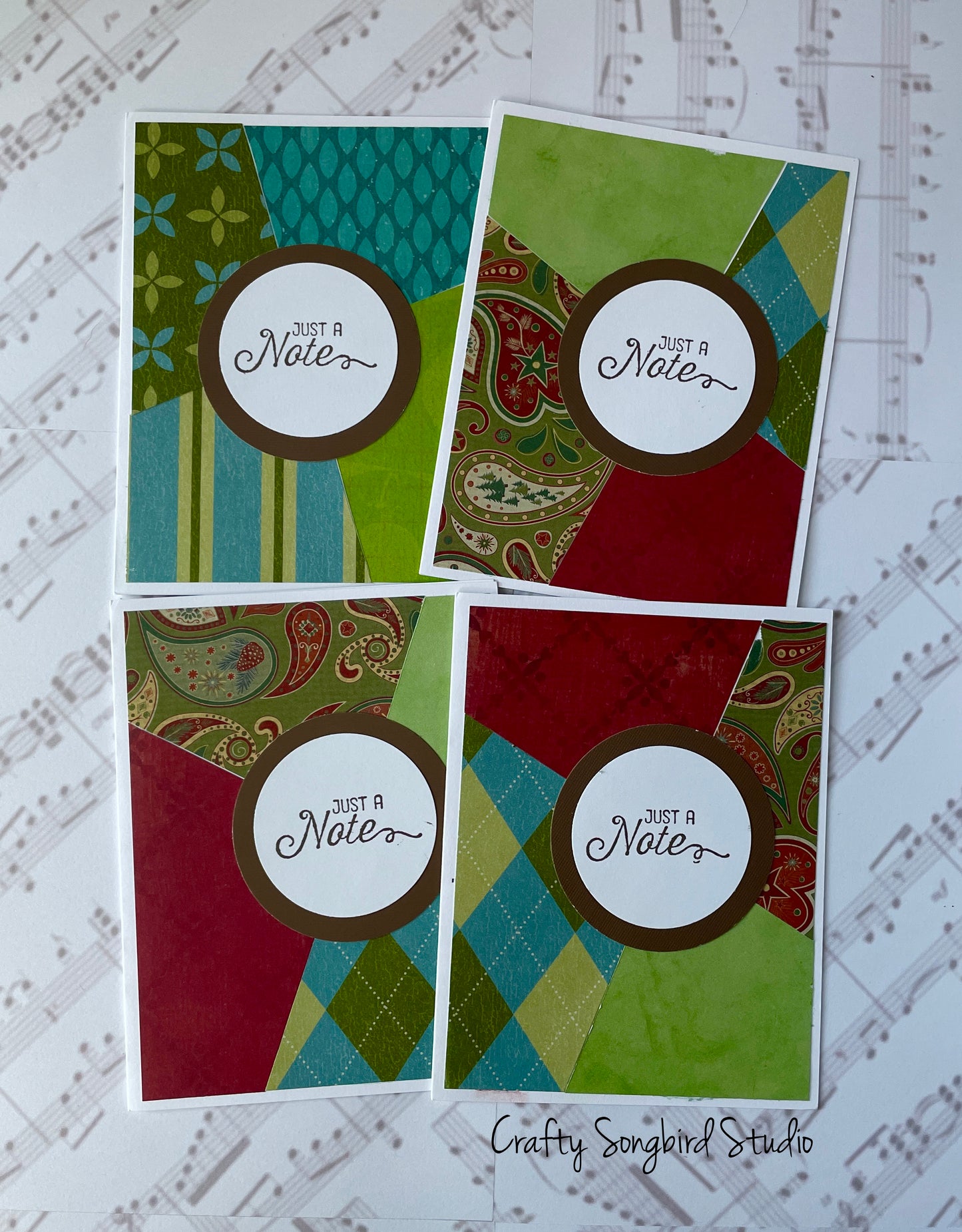 Bandana Handmade Cards (Blank Inside) - Set of 4