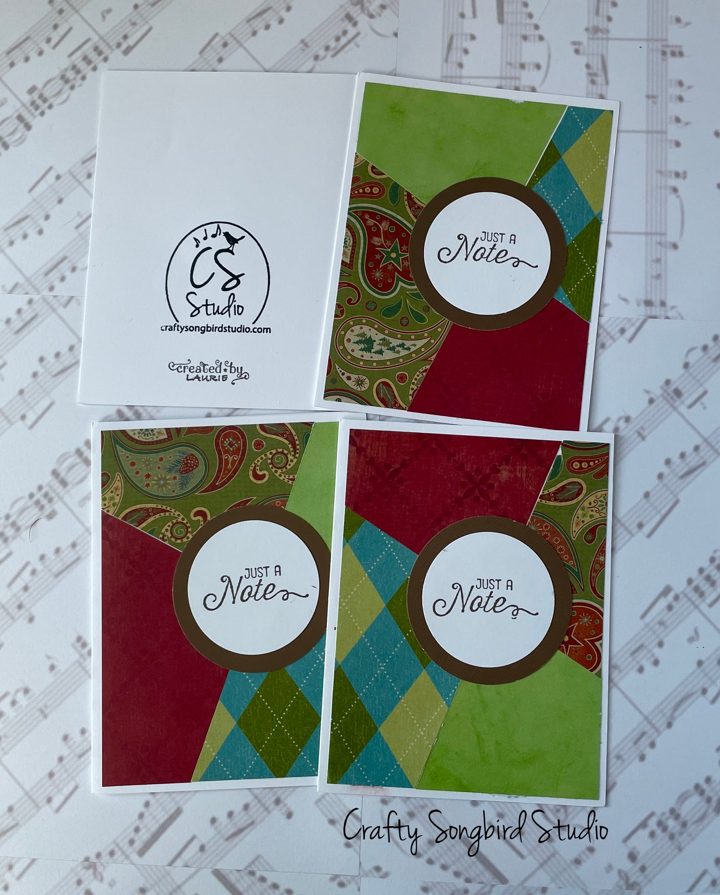 Bandana Handmade Cards (Blank Inside) - Set of 4