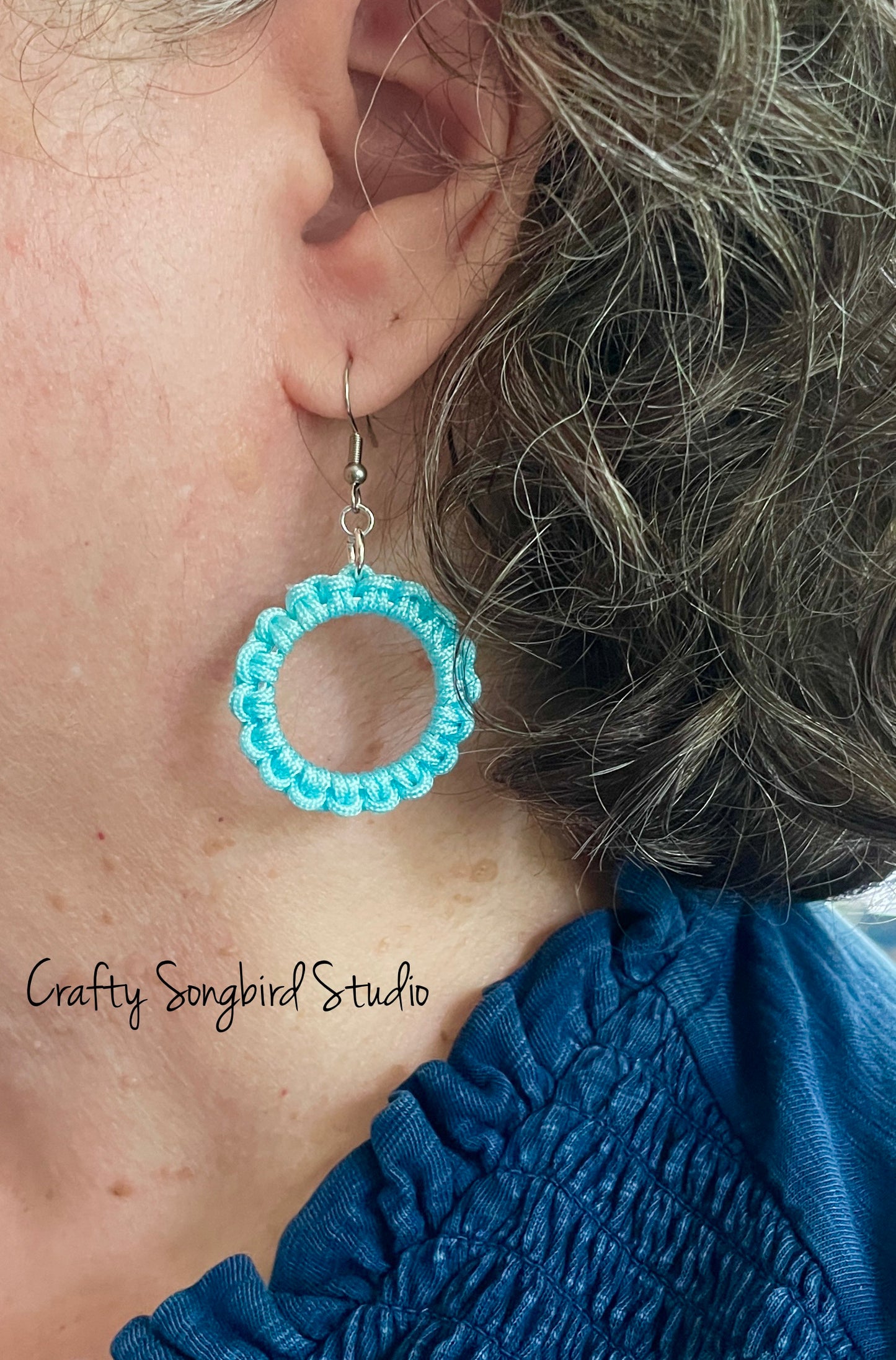 Lark Song Knotted Earrings - Light Blue