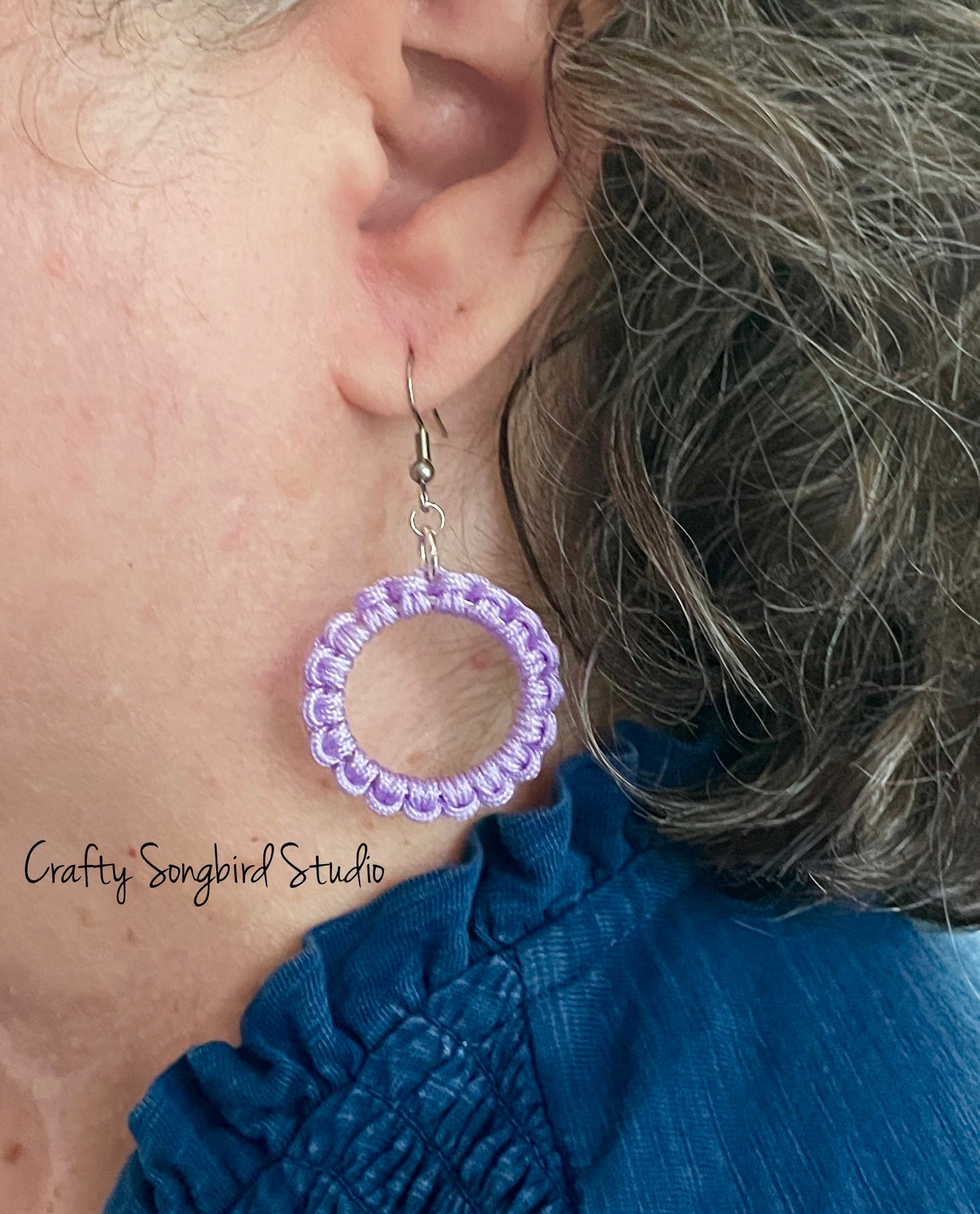 Lark Song Knotted Earrings - Lavender