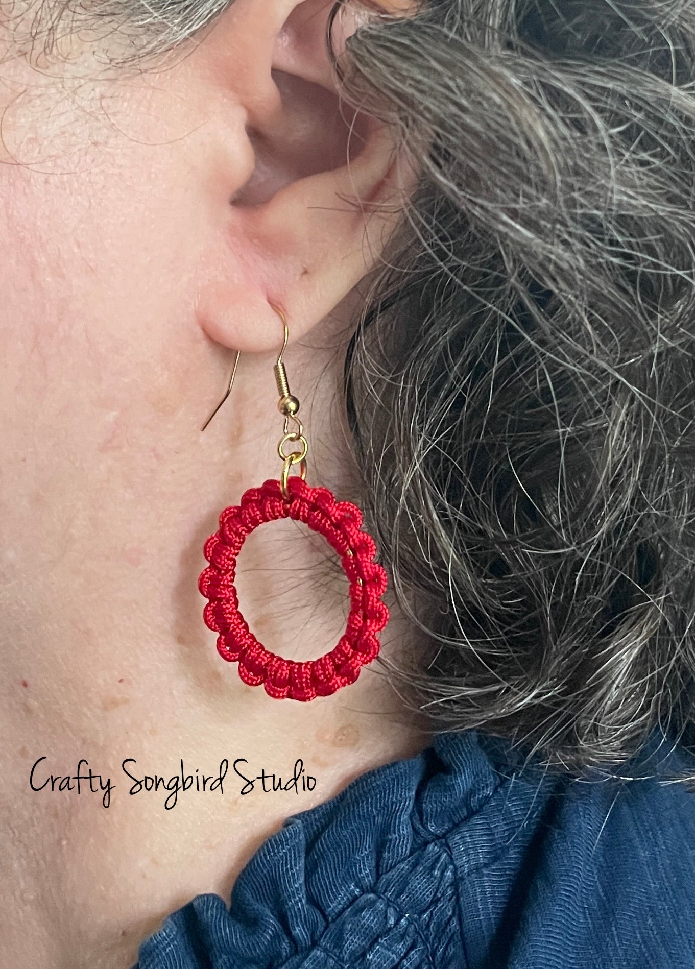 Lark Song Knotted Earrings - Red