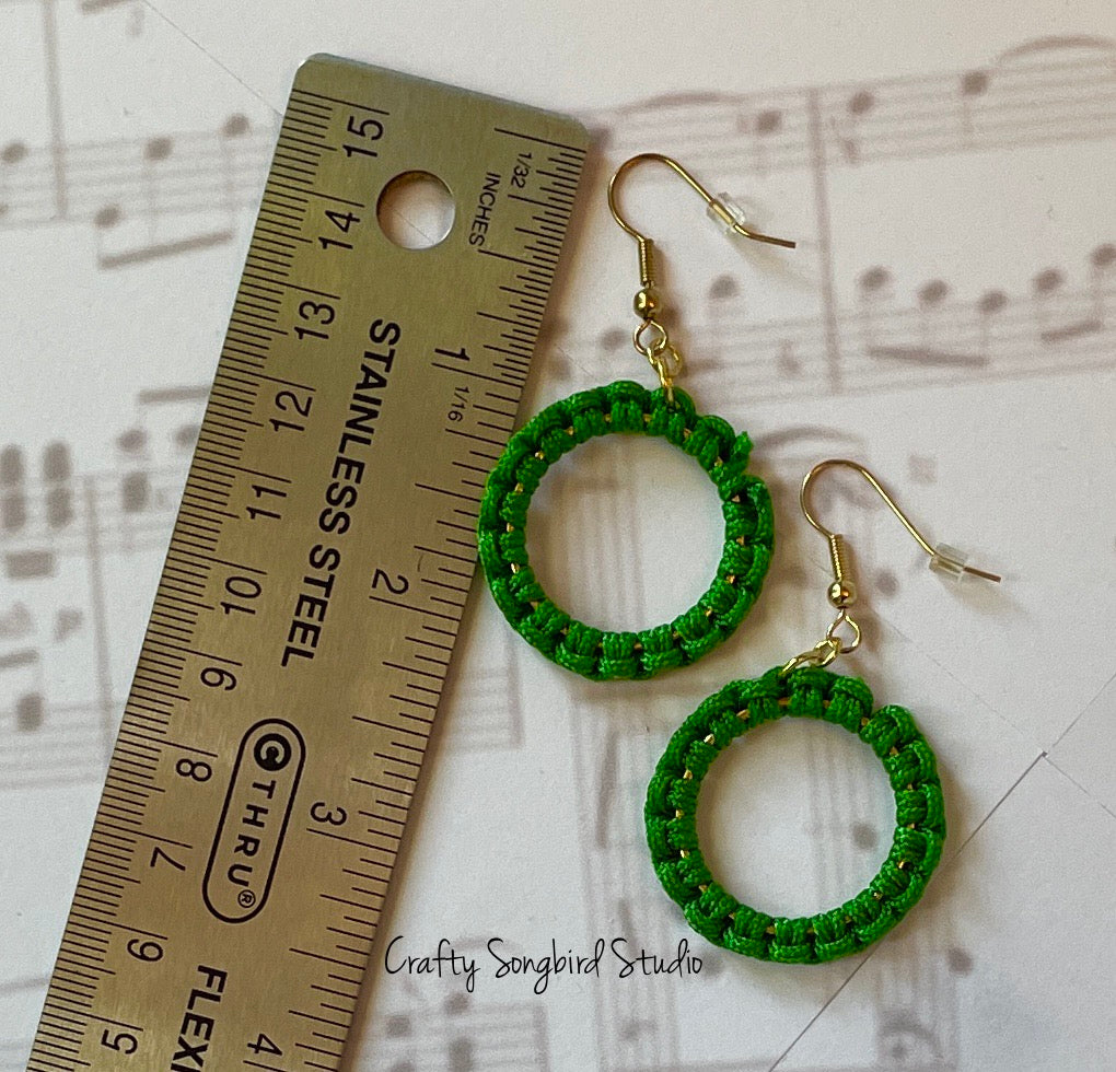 Lark Song Knotted Earrings - Dark Green