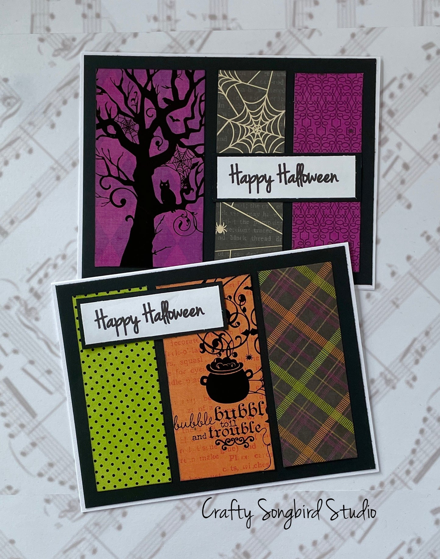 Happy Halloween #3 Handmade Cards - (Blank Inside) Set of 2