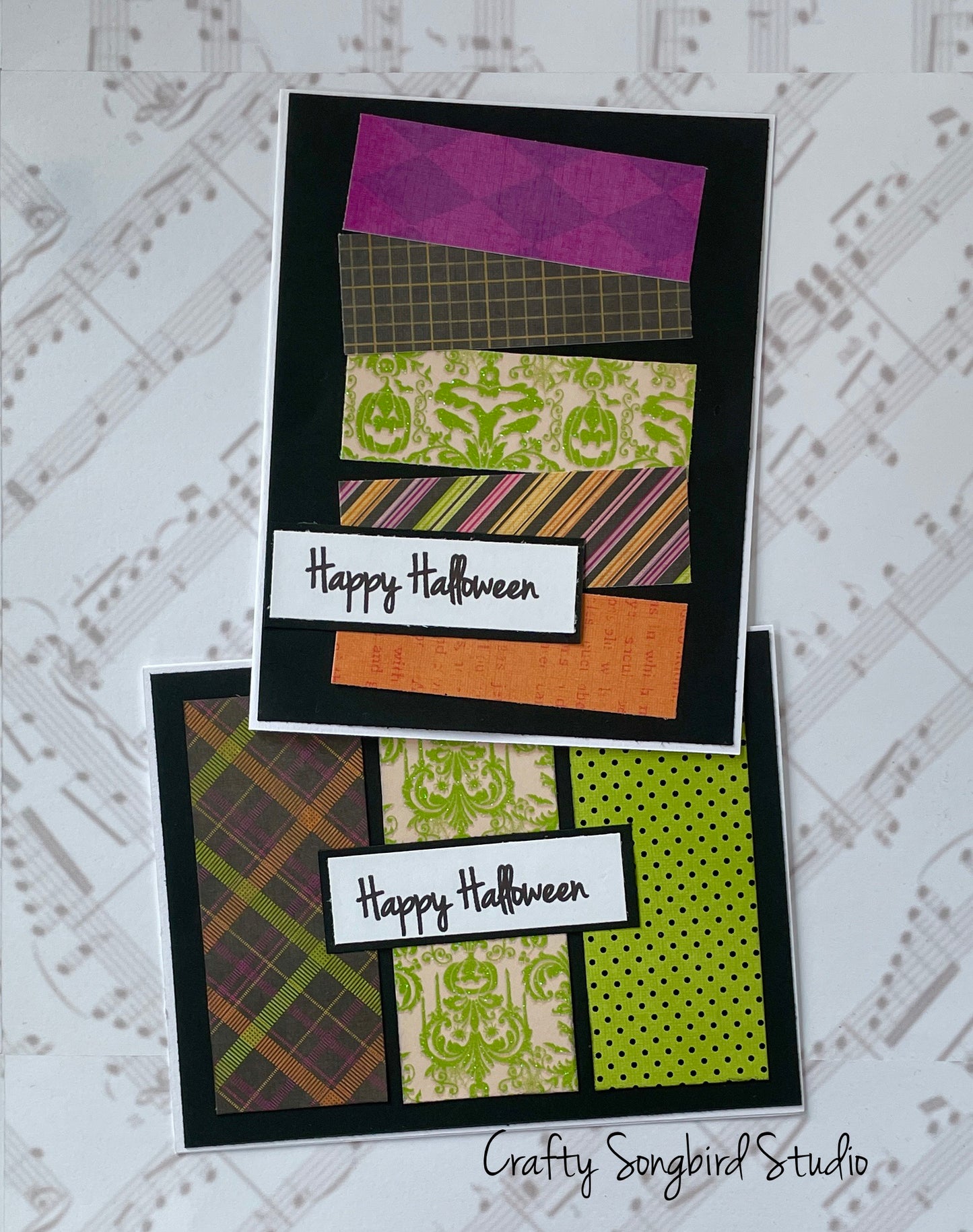 Happy Halloween #4 Handmade Cards - (Blank Inside) Set of 2