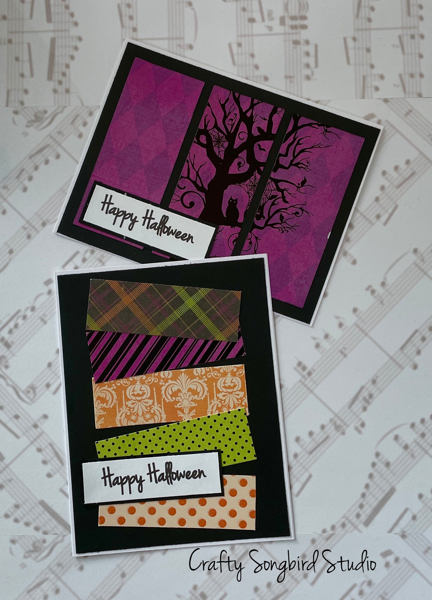 Happy Halloween #6 Handmade Cards - (Blank Inside) Set of 2