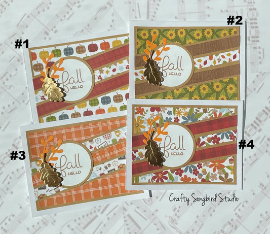 Fall Hello #3 Handmade Cards (Blank Inside)