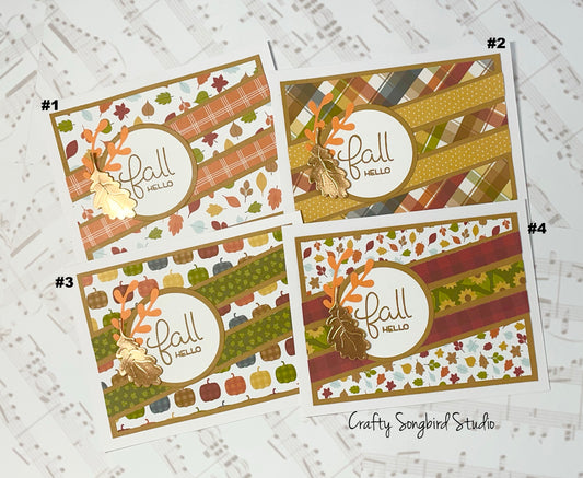 Fall Hello #4 Handmade Cards (Blank Inside)